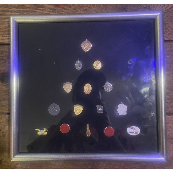 10K GOLD Lapel Pin 5.3 Grams/Plus 3 Sterling & 10kt GF - 15 Pieces In Plaque